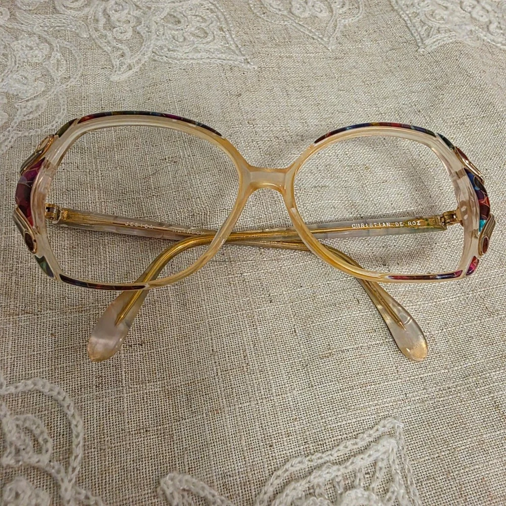 Christian De Roz Eyeglass Frames Jesica Rainbow Multicolor Vintage 80s Oversized